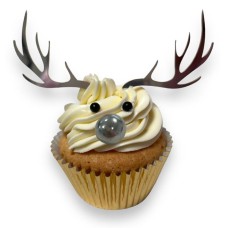 Cupcake topper gewei zilver